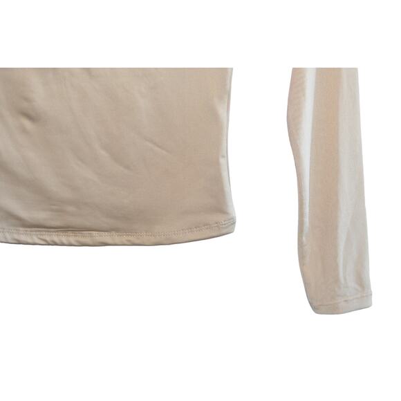 Crave Fame Juniors Illusion Mesh Long-Sleeve Top in Almond Tan - Picture 3 of 3